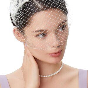 Wedding Veil Fascinator Mesh Lace Headband Flower Party Hat Women